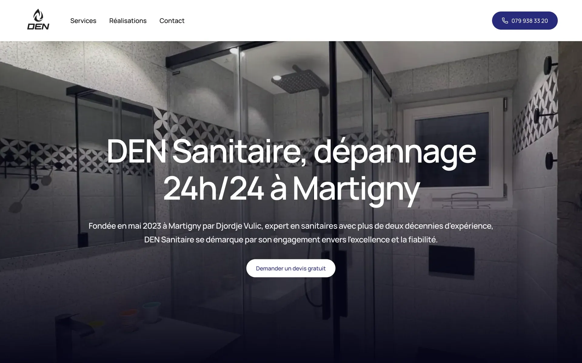 Aperçu du site DEN Sanitaire